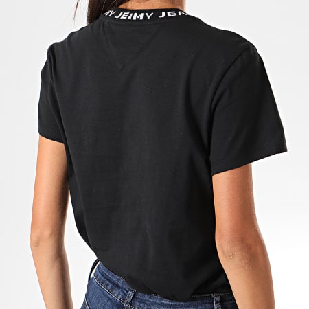 Tommy Jeans - Tee Shirt Slim Femme Branded Neck 7354 Noir