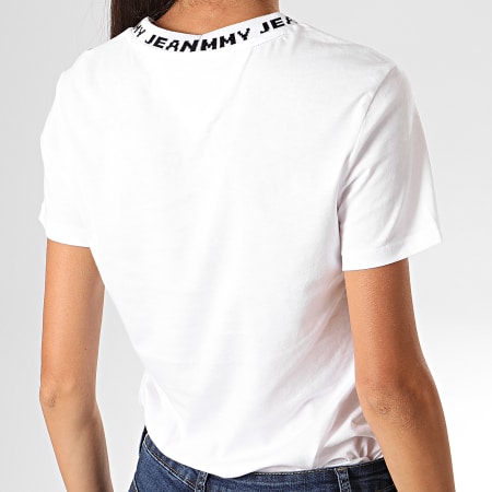 Tommy Jeans - Tee Shirt Slim Femme Branded Neck 7354 Blanc