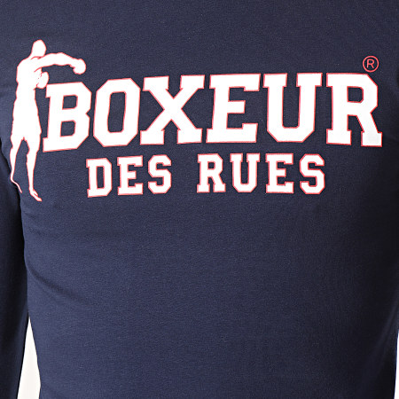 Boxeur Des Rues - Tee Shirt Manches Longues A Bandes 20160L Bleu Marine
