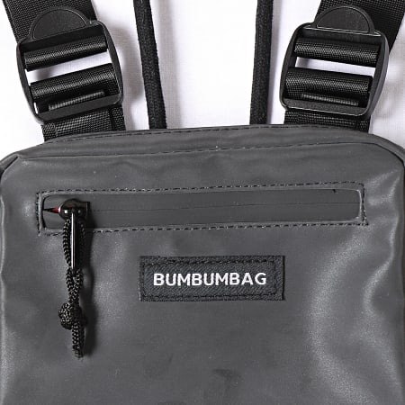 BumBumBag - Pecho Bolsa Mini Cubitera Reflectante Gris Antracita
