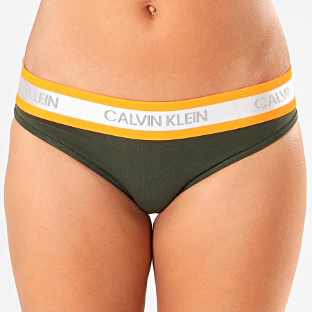 Calvin Klein - Culotte Femme QF5460E Vert Kaki Orange Argenté
