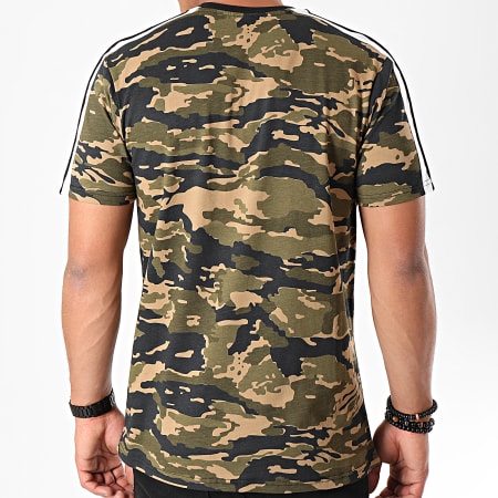 Ellesse - Tee Shirt Camouflage A Bandes Livenza SHC07392 Vert Kaki Blanc Noir