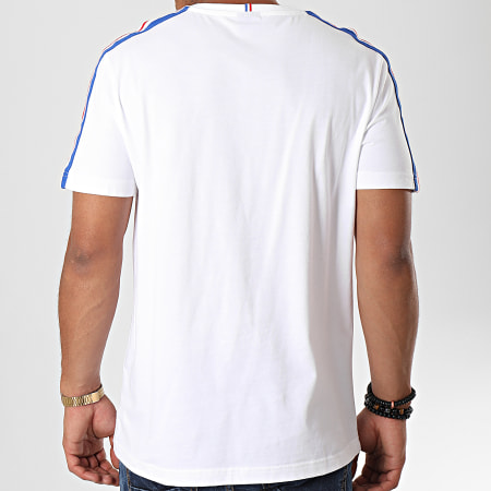 Le Coq Sportif - Tee Shirt A Bandes Tricolore Saison N4 1922169 Blanc Bleu Rouge