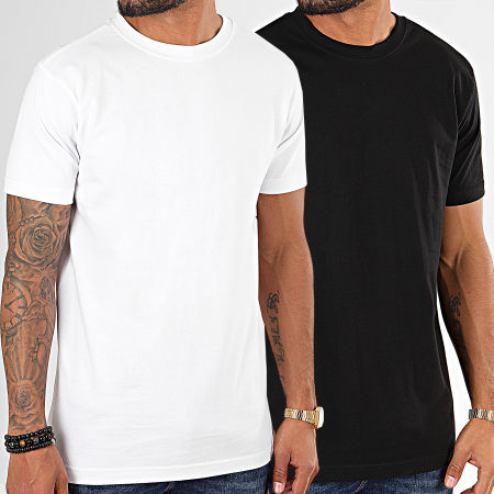 Urban Classics - Lot De 2 Tee Shirts Basic TB2684A Blanc Noir