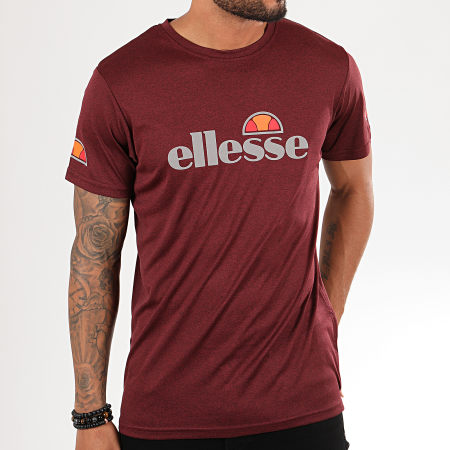 Ellesse - Tee Shirt De Sport Réfléchissant Sammeti SXC06441 Bordeaux Chiné
