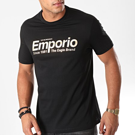 Emporio Armani - Tee Shirt 6G1T96-1J00Z Noir Doré