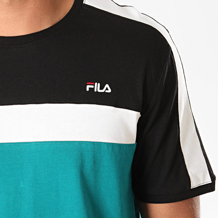Fila - Tee Shirt A Bandes Anastas 687238 Noir Turquoise
