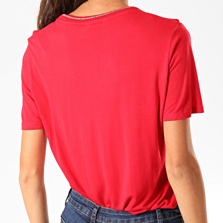 Kaporal - Tee Shirt Femme Week Rouge Argenté