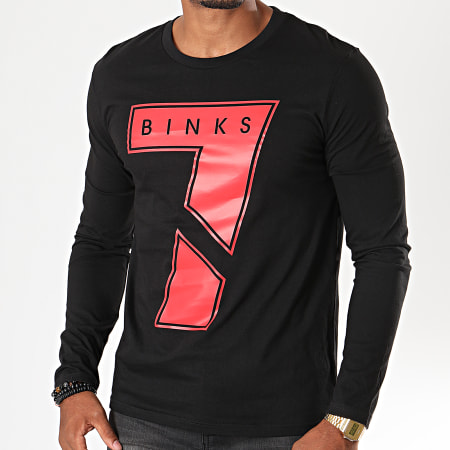 7 Binks - Maglietta a maniche lunghe nero rosso