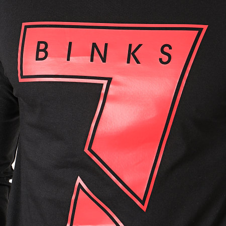 7 Binks - Tee Shirt Manches Longues Seven Noir Rouge
