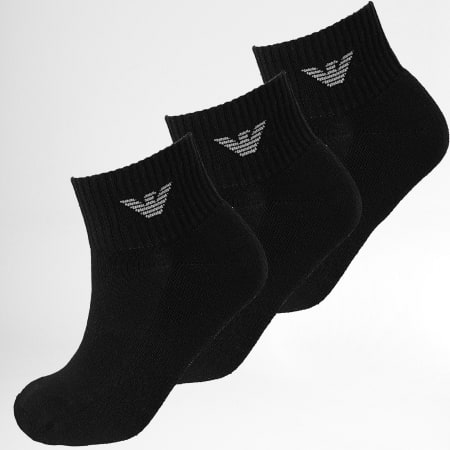Emporio Armani - Confezione da 3 paia di calzini corti 30220-CC195 nero