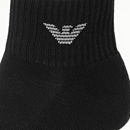 Emporio Armani - Lote de 3 pares de calcetines cortos 30220-CC195 Negro