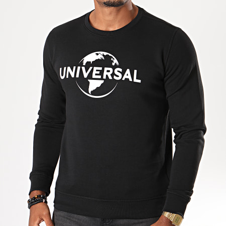 Universal Studio - Sudadera con cuello redondo Universal Logo Mono 2019 negro blanco