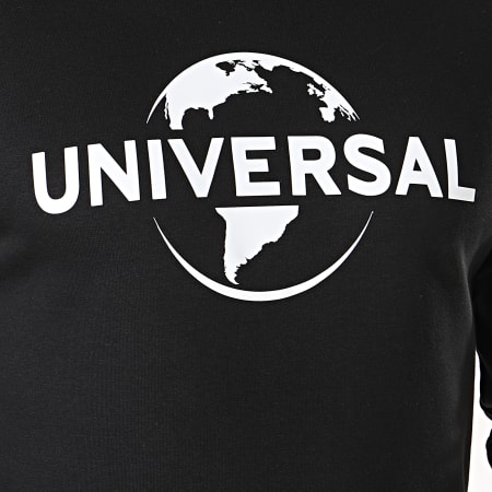 Universal Studio - Sudadera con cuello redondo Universal Logo Mono 2019 negro blanco