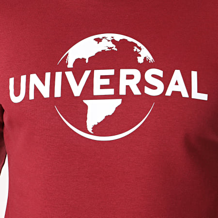 Universal Studio - 2019 Universal Logo Mono Cuello Redondo Sudadera Borgoña Blanco