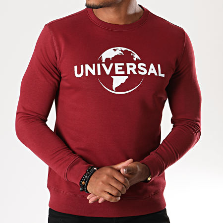 Universal Studio - Sweat Crewneck Universal Logo Mono 2019 Bordeaux Blanc