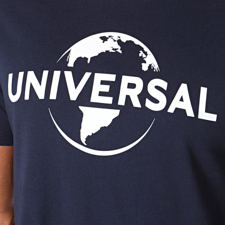 Universal Studio - Tee Shirt Universal Logo Mono 2019 Bleu Marine Blanc