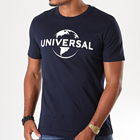 Universal Studio - Tee Shirt Universal Logo Mono 2019 Bleu Marine Blanc