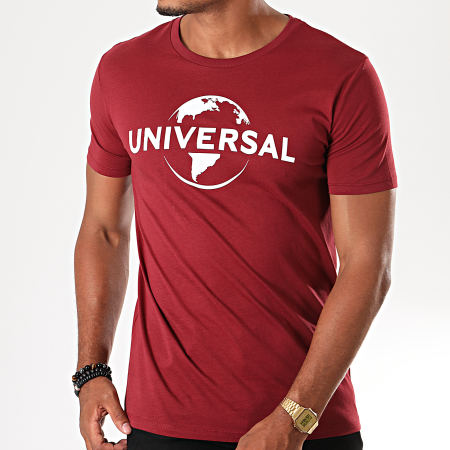 Universal Studio - Camiseta Universal Logo Mono 2019 Burdeos Blanco