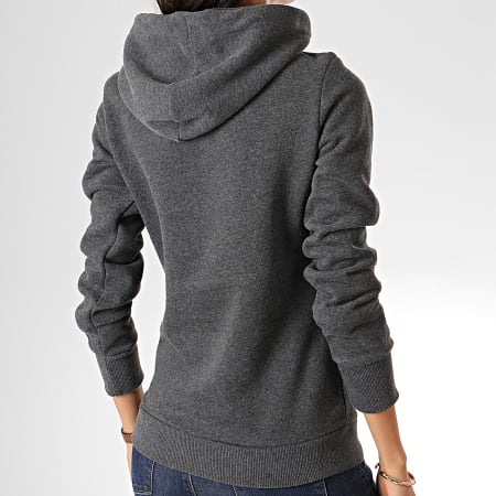 Superdry - Sweat Capuche Femme Logo Metalwork Entry W2000059A Gris Anthracite Chiné