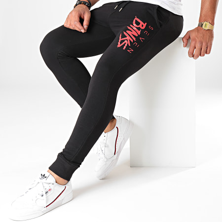 7 Binks - Pantalon Jogging Logo Noir Rouge