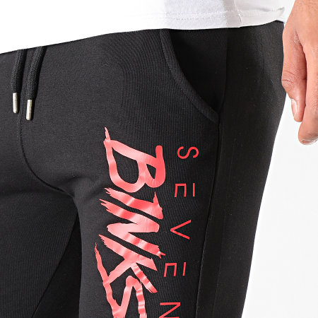 7 Binks - Pantalon Jogging Logo Noir Rouge