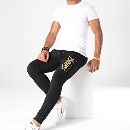 7 Binks - Pantaloni da jogging con logo Oro nero