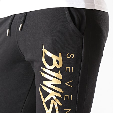 7 Binks - Pantalon Jogging Logo Noir Doré