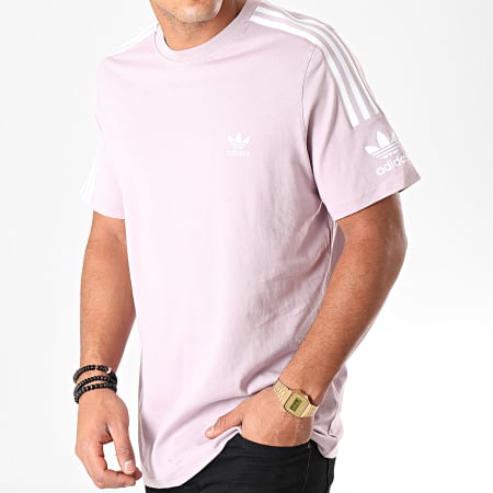 Adidas Originals - Tee Shirt A Bandes Tech ED6118 Lila Blanc