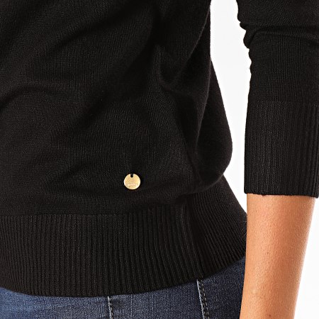 Deeluxe - Pull Col Roulé Femme Basic Noir