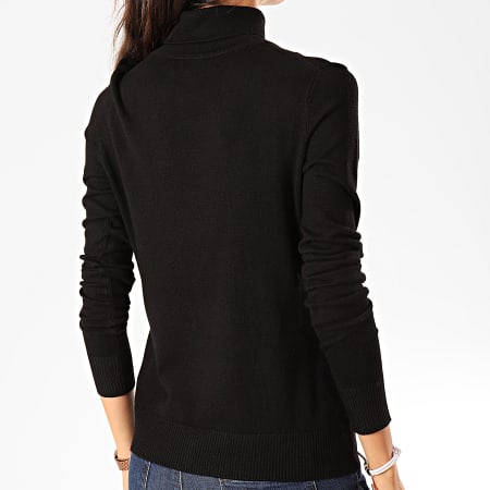 Deeluxe - Pull Col Roulé Femme Basic Noir