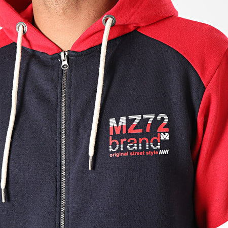 MZ72 - Sudadera Jox Hooded Zip azul marino rojo blanco