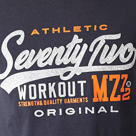 MZ72 - Camiseta de manga larga Theon azul marino gris jaspeado naranja