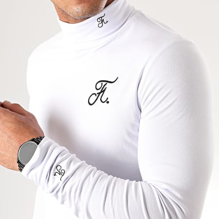 Final Club - Camiseta Premium Fit Cuello Alto Manga Larga Con Bordado 302 Blanco