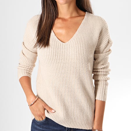 Only - Jersey Mujer Tracy Cuello V Beige