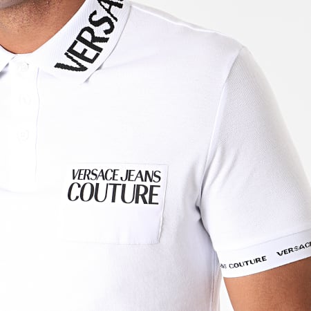 Versace Jeans Couture - Polo de manga corta con logo 621 B3GUB721 Blanco Negro