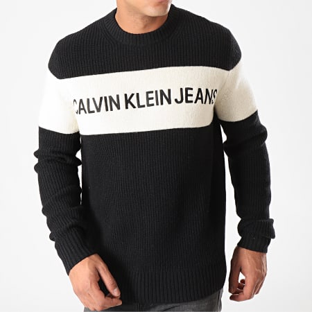Calvin Klein - Pull Colour Block Stripe 3163 Noir