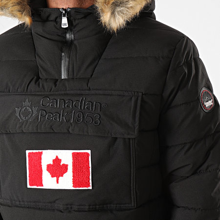 Canadian Peak - Chaqueta Cococheak con capucha y cuello con cremallera negra