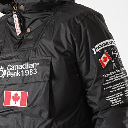 Canadian Peak - Chaqueta con capucha y cuello con cremallera Bonopeak negra