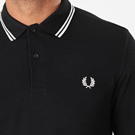 Fred Perry - Polo Manches Longues Twin Tipped M3636 Noir Blanc