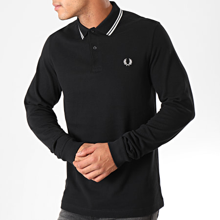 Fred Perry - Polo Manches Longues Twin Tipped M3636 Noir Blanc