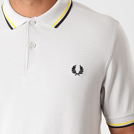Fred Perry - Polo Manches Courtes Twin Tipped M3600 Gris Noir Jaune