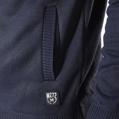 MZ72 - Veste Zippée Capuche Slimo Bleu Marine Gris Chiné Bordeaux