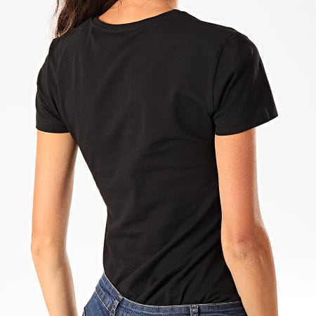 Emporio Armani - Tee Shirt Col V Femme 163321-9A317 Noir Cuivre