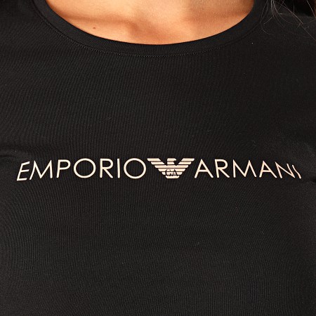 Emporio Armani - Tee Shirt Manches Longues Femme 163229-9A317 Noir Cuivre