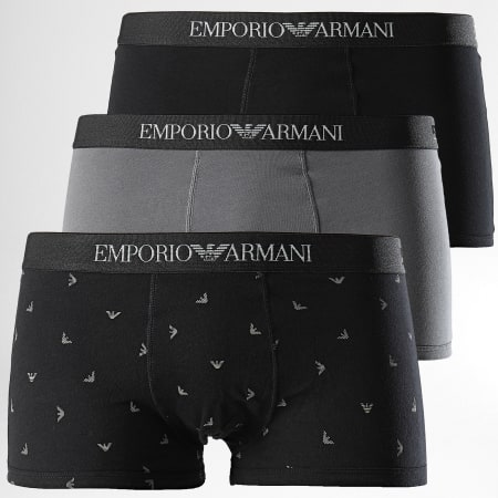 Emporio Armani - Pack De 3 Boxers 111625-9A722 Negro Gris