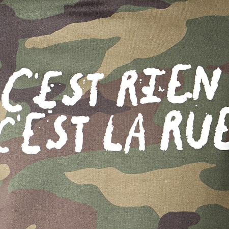 C'est Rien C'est La Rue - Sweat Capuche Logo Camouflage Vert Kaki