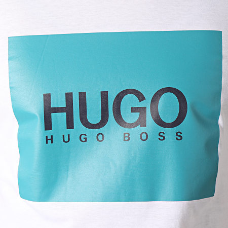 HUGO - Tee Shirt Dolive 194 50422155 Blanc Bleu Canard