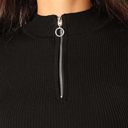 Tiffosi - Suéter negro con cremallera en el cuello Embird para mujer