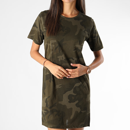 Urban Classics - Robe Tee Shirt Femme TB2221 Vert Kaki Camouflage